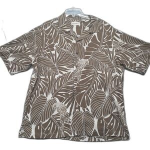 ROUNDTREE & YORKE CARIBBEAN Silk Blend Button-Up Hawaiian Shirt Size L